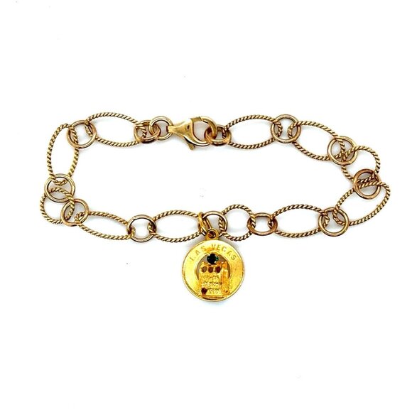 925 Bracelet/Gold Filled Charm - Picture 1 of 4